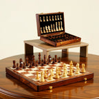 Schachspiel aus Holz | Schachbrett mit Schachfiguren | faltbar & tragbar | RoyalBrett