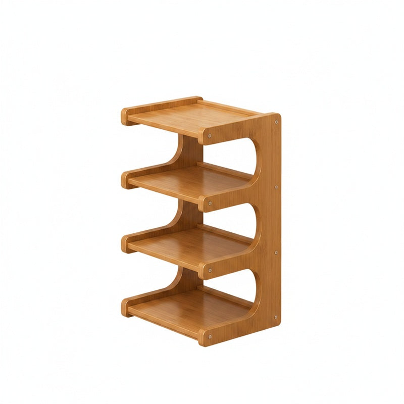 Scandinavisch Schoenenrek Met Open Planken Voor Compacte Opberging