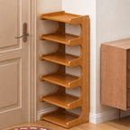 Scandinavisch Schoenenrek Met Open Planken Voor Compacte Opberging