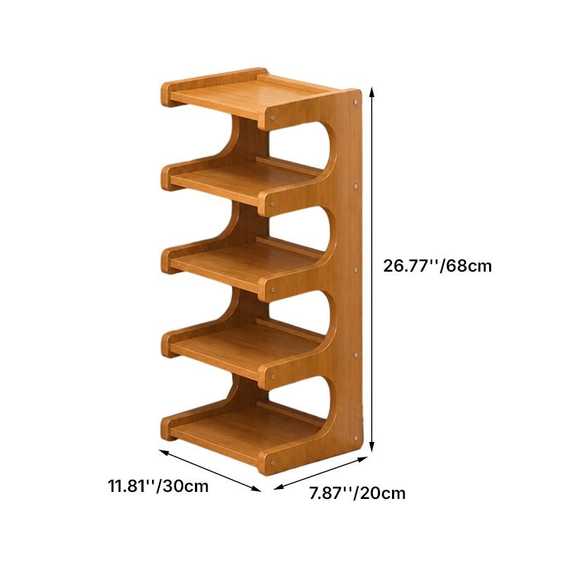Scandinavisch Schoenenrek Met Open Planken Voor Compacte Opberging