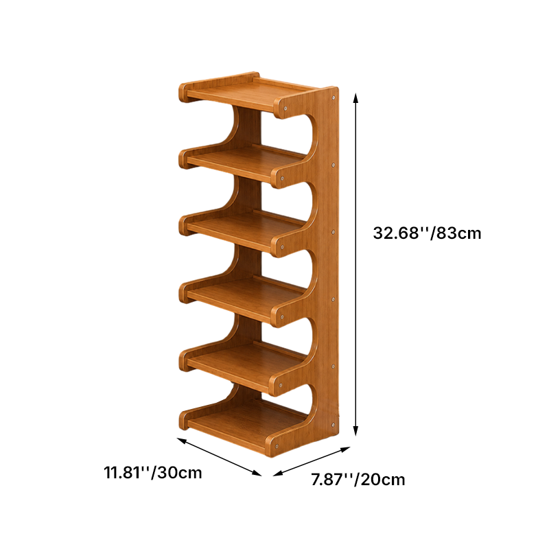 Scandinavisch Schoenenrek Met Open Planken Voor Compacte Opberging