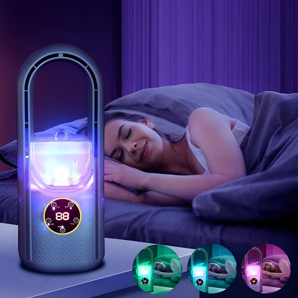 Bladloze Tafelventilator met Fluisterstille Koeling en Compacte Comfortvorm