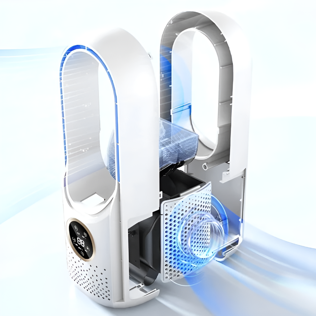 Bladloze Tafelventilator met Fluisterstille Koeling en Compacte Comfortvorm