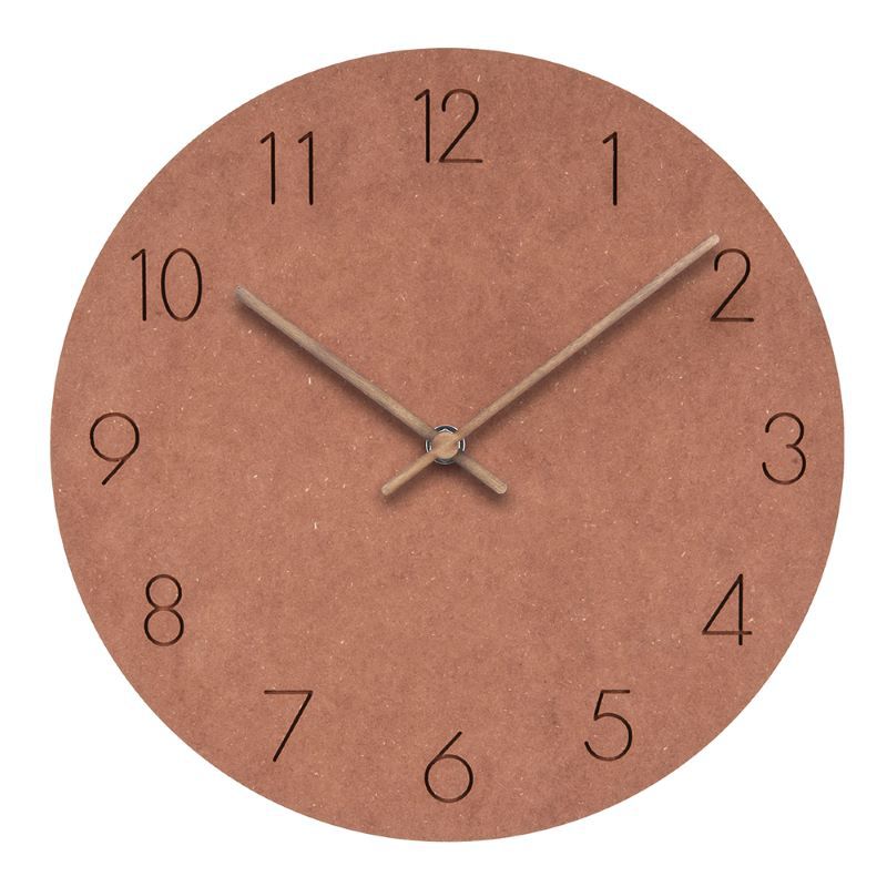 Scandinavische Wandklok met Stil Mechanisme en Minimalistisch Houten Ontwerp voor Rustige Interieurs
