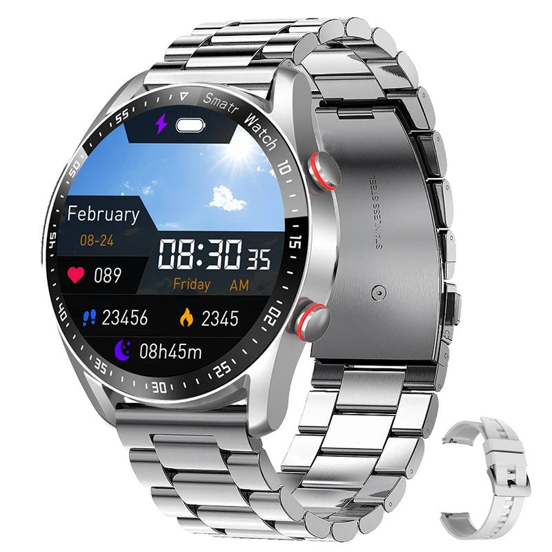 Unisex Smartwatch met Gezondheidsmonitoring en Bluetooth voor Dagelijks Gebruik