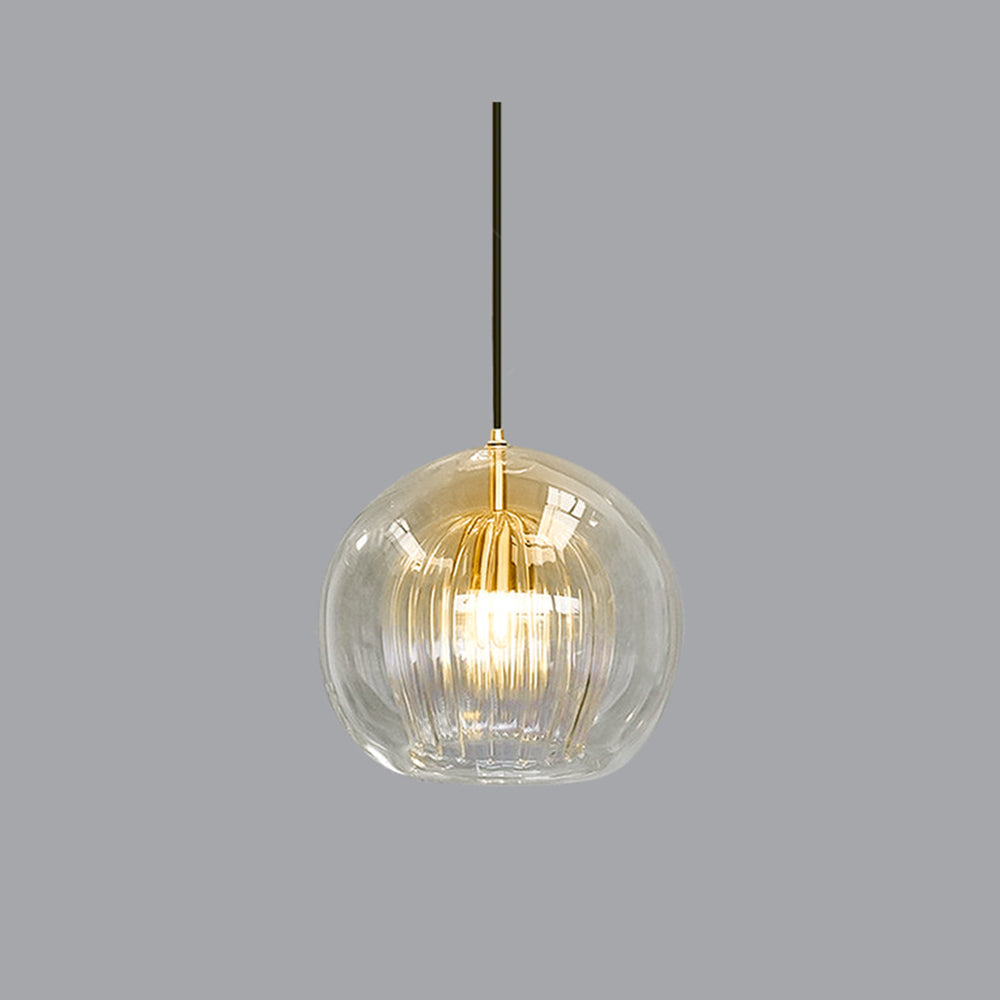 Hanglamp Met Glazen Bolkap In Transparant Of Amber