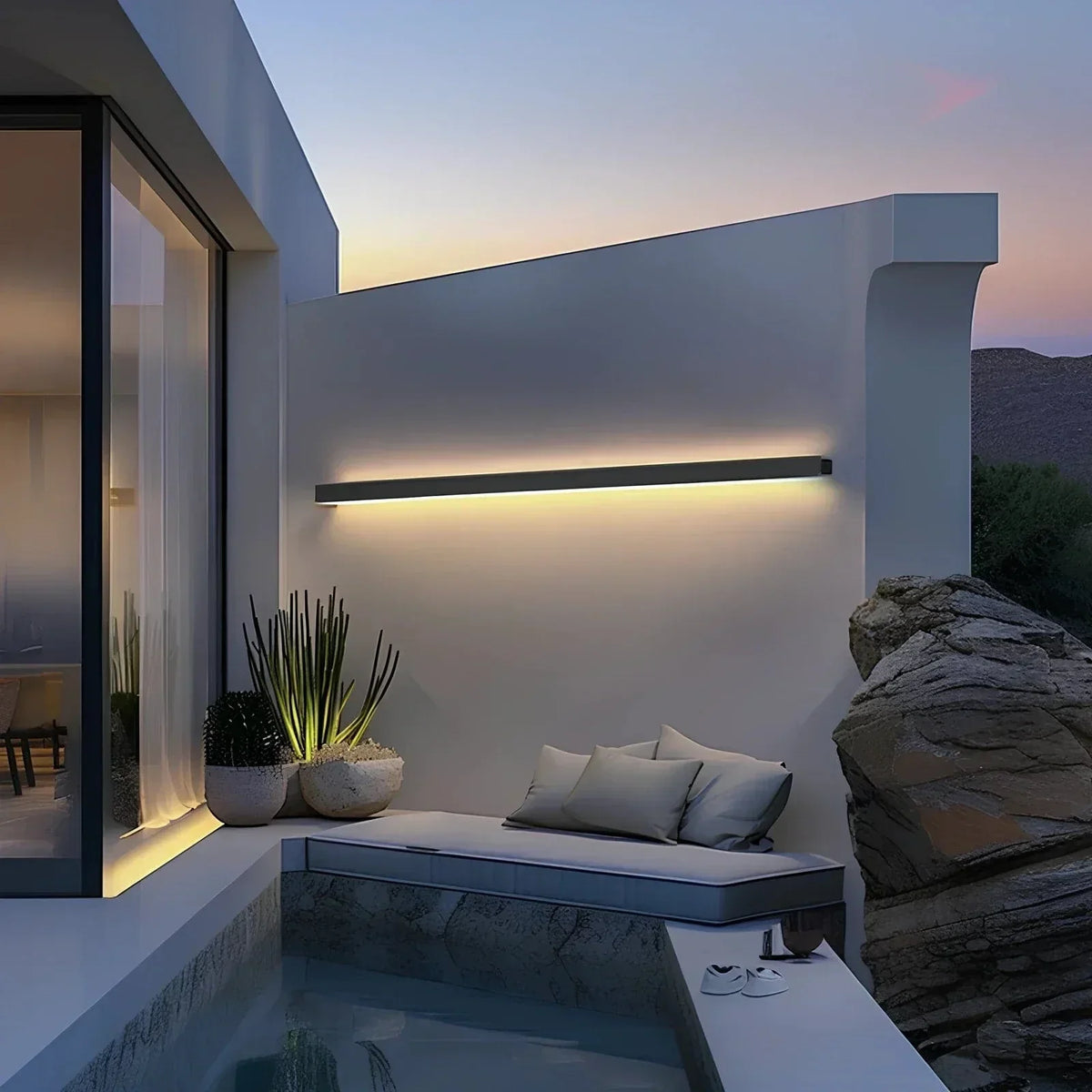 Moderne Aluminium Buitenwandlamp met Backlit Ontwerp voor Strakke Sfeerverlichting