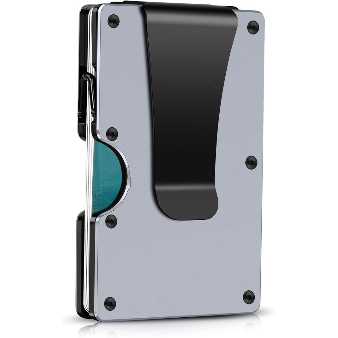 Kaartportemonnee Dun Model met Carbon Fiber en Metalen Clip