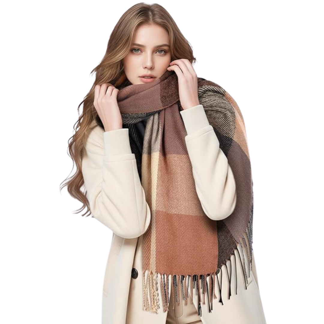 Dames Wintersjaal met Polyester en Zachte Luxe Drapeervorm