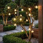 Solar Lichtslinger Met Ronde Lampen En Automatische Werking