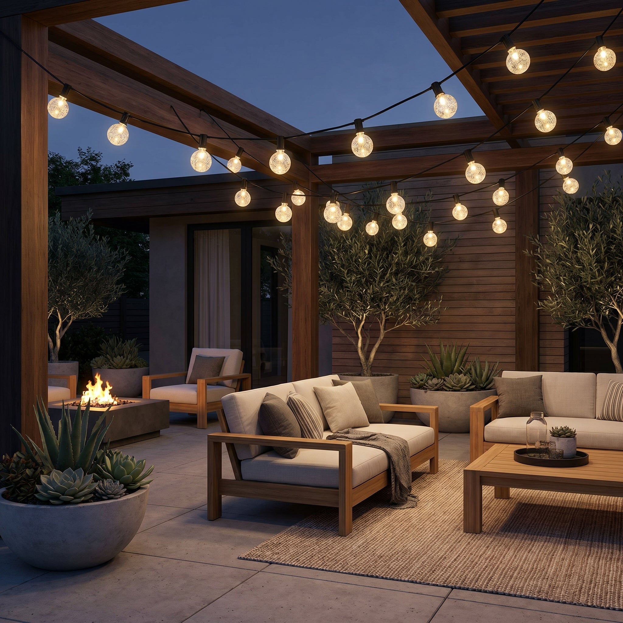 Solar Lichtslinger Met Ronde Lampen En Automatische Werking