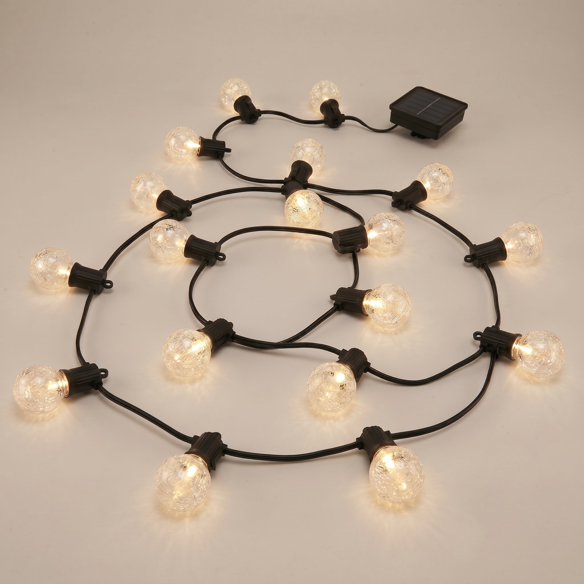 Solar Lichtslinger Met Ronde Lampen En Automatische Werking