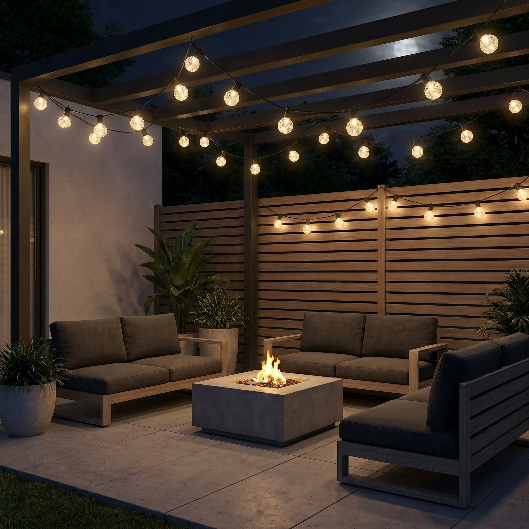 Solar Lichtslinger Met Ronde Lampen En Automatische Werking