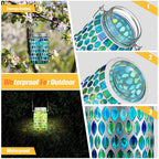Solar Buitenlamp Met Gekleurd Glas En Sfeervolle Lichtpatronen