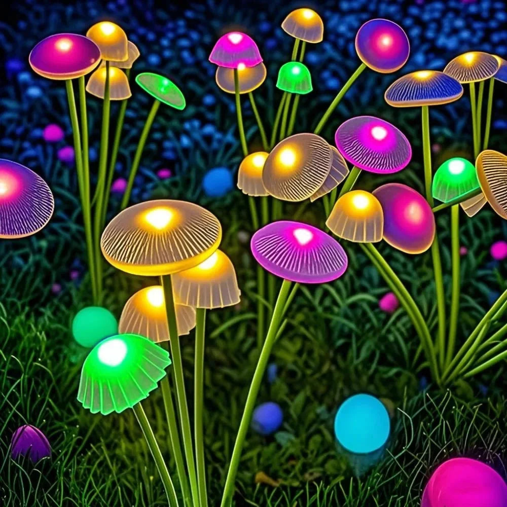 Solar Tuinlamp Met Bewegende Paddenstoelkoppen Voor Sfeervolle Tuinen