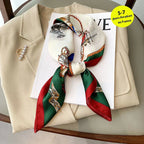 Geruite Zijden Sjaal Voor Elegante Styling Als Halsdoek Of Haaraccessoire