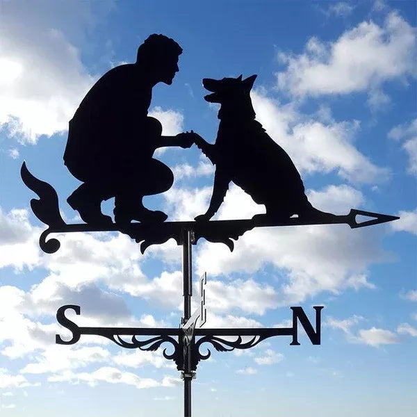 Roestvrijstalen Windwijzer met Decoratief Silhouet voor Dak en Tuin