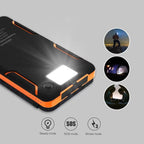Opvouwbare powerbank met zonnepanelen en dubbele USB-uitgang