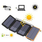 Opvouwbare powerbank met zonnepanelen en dubbele USB-uitgang