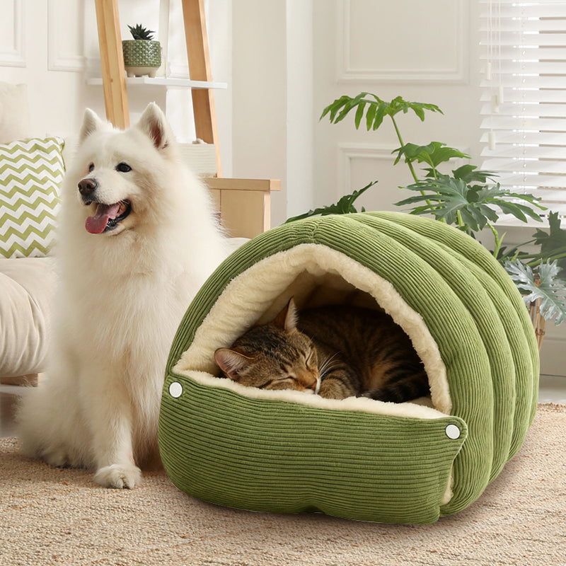 Kattenhol Pluche PP Katoen Halfkoepel Warm Comfort Ontwerp