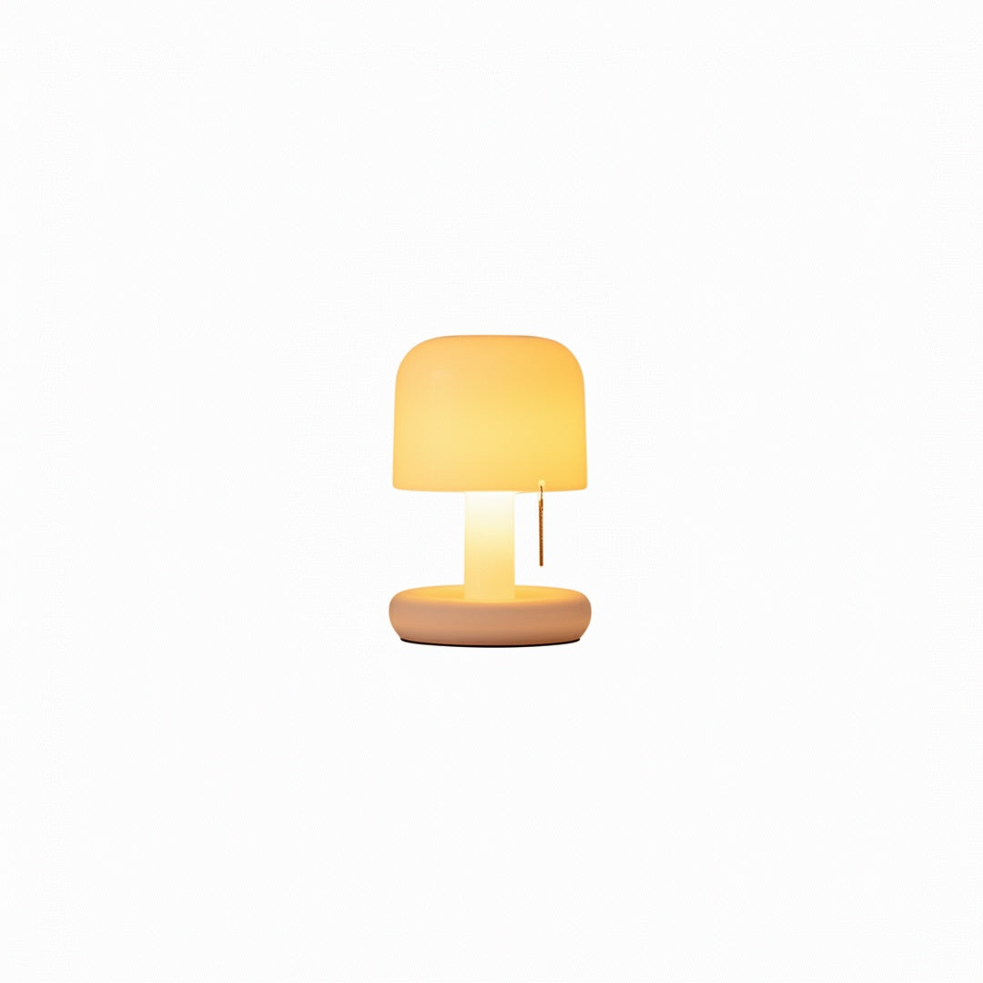Draadloze Retro Tafellamp Met Paddenstoelvormige Kap Voor Warm Sfeervol Licht