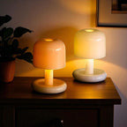 Draadloze Retro Tafellamp Met Paddenstoelvormige Kap Voor Warm Sfeervol Licht
