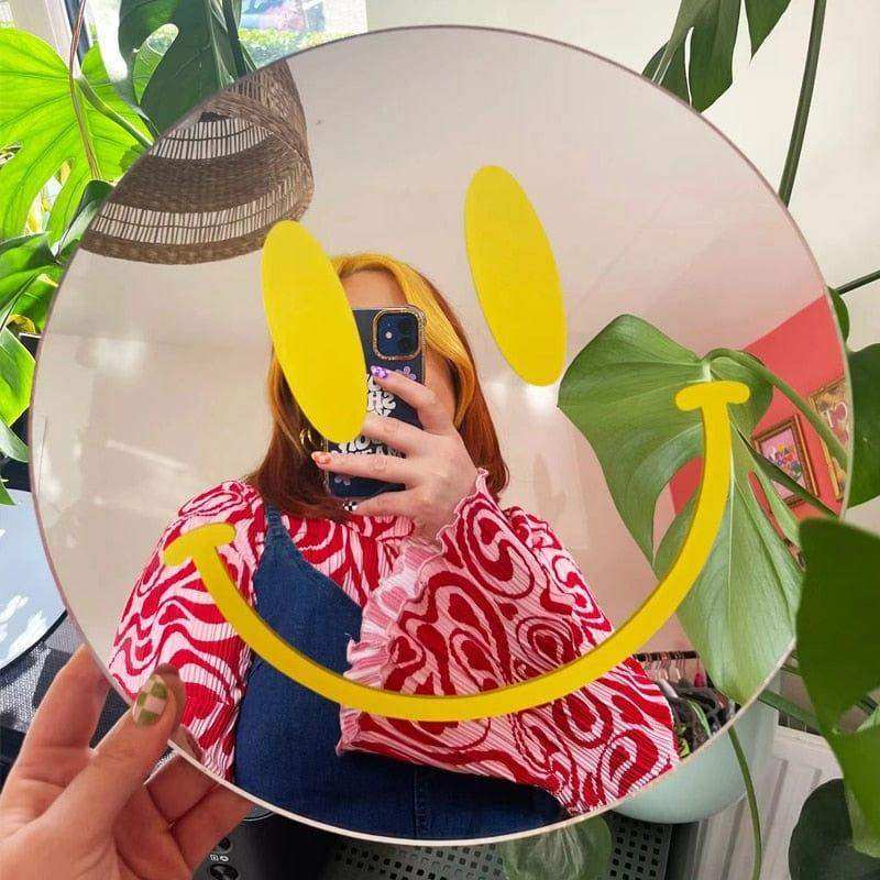 Ronde Acryl Spiegel met Decoratieve Grafische Print voor Wandgebruik