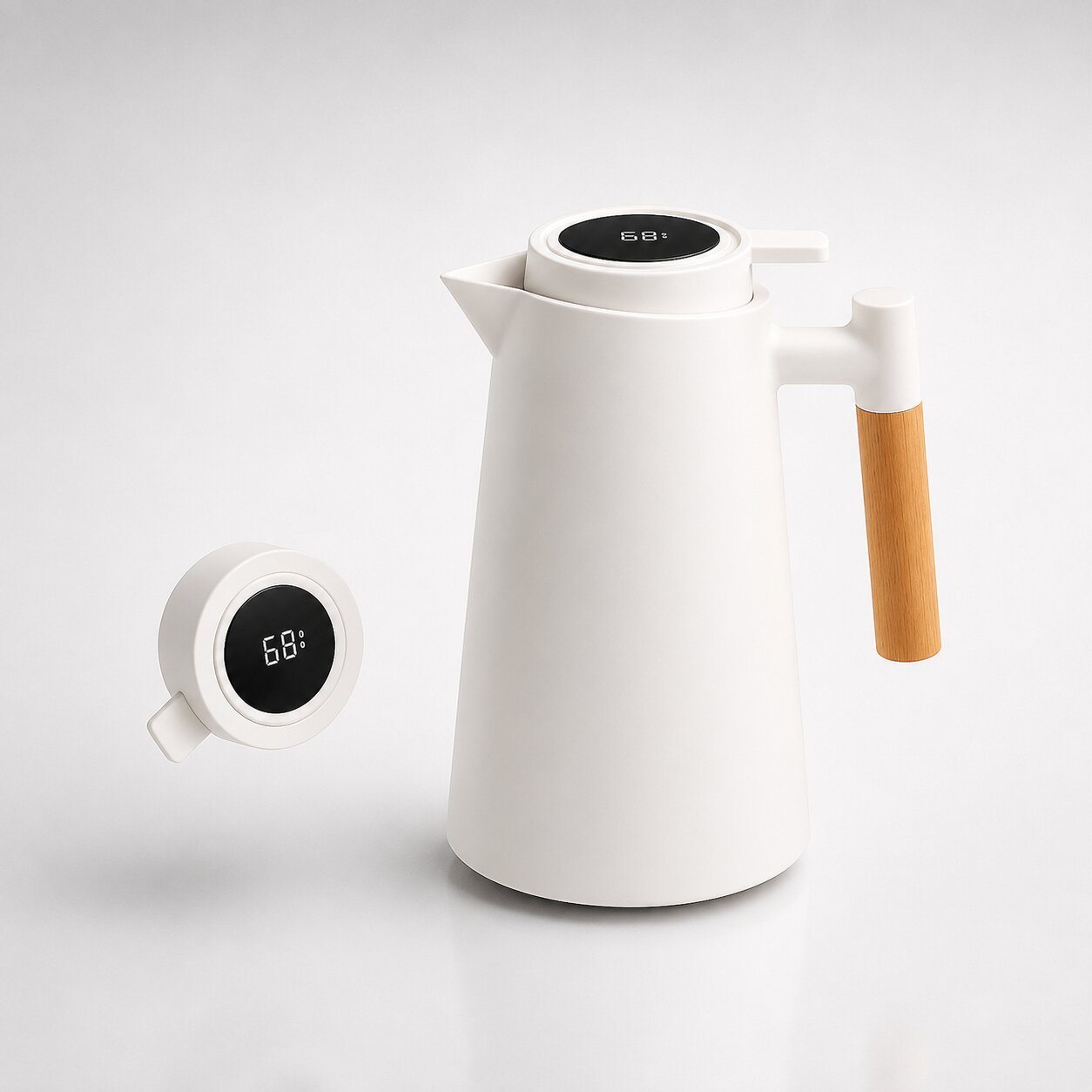 Thermoskan met Temperatuurweergave voor Koffie, Thee en Warme Dranken