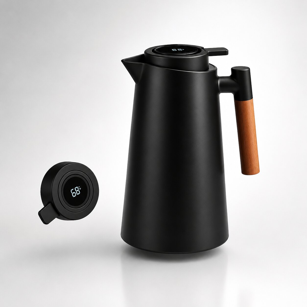 Thermoskan met Temperatuurweergave voor Koffie, Thee en Warme Dranken