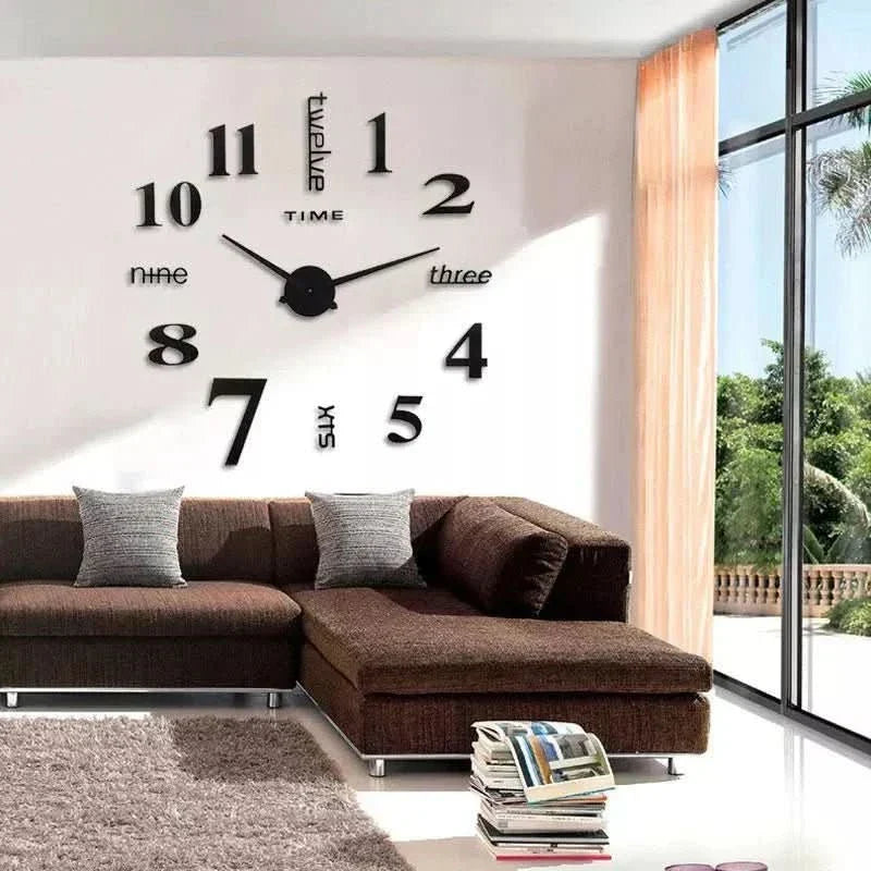 Stille 3D‑Acryl Wandklok met Moderne Diepte‑Constructie voor Binnenruimtes