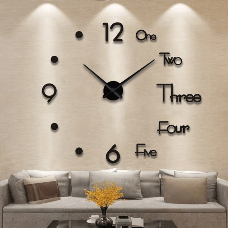 Stille 3D‑Acryl Wandklok met Moderne Diepte‑Constructie voor Binnenruimtes