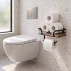 Houten Toiletrolhouder Met Opbergplank Voor Badkamer En Toilet