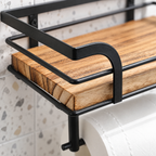 Houten Toiletrolhouder Met Opbergplank Voor Badkamer En Toilet