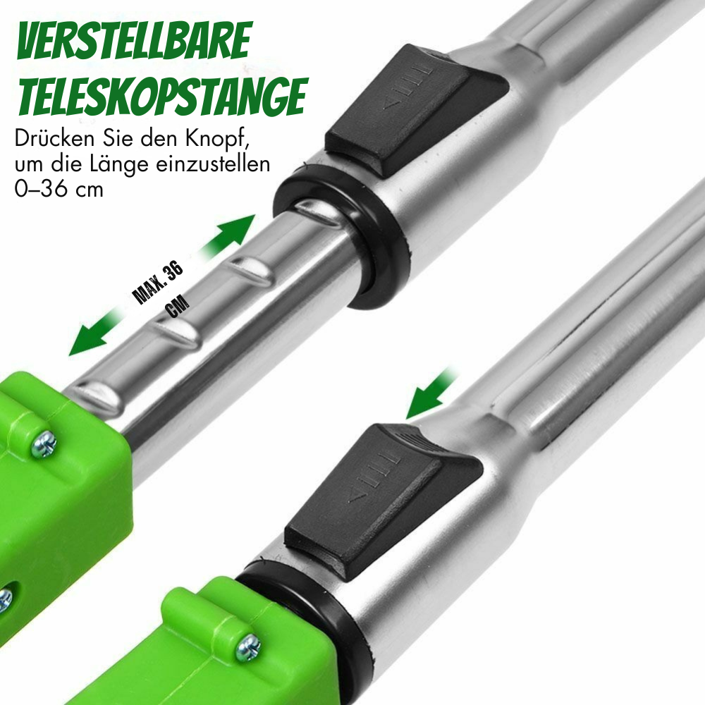 Accu-grastrimmer met verstelbare steel voor gazon en graskanten