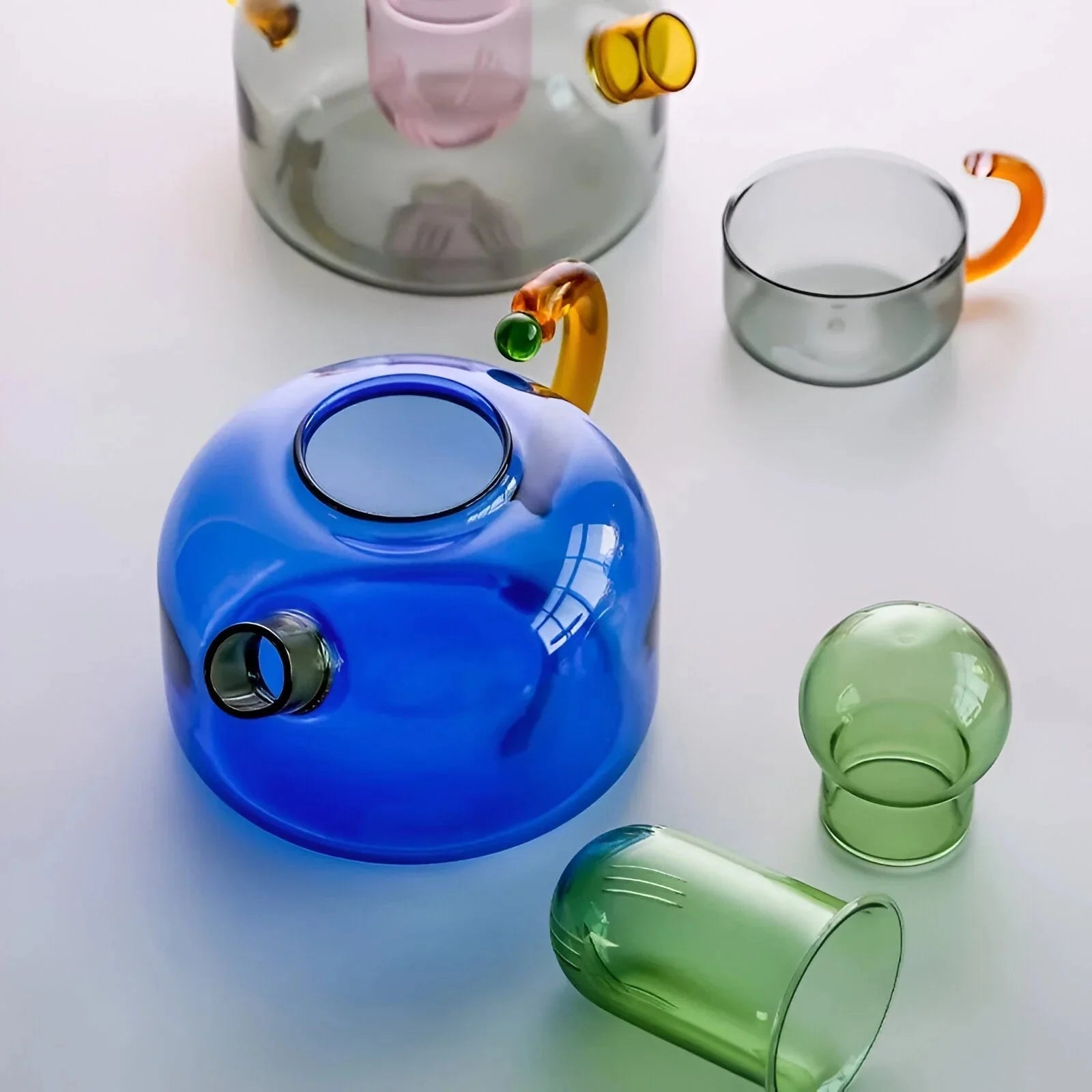 Transparante Glazen Theeset Van Borosilicaatglas