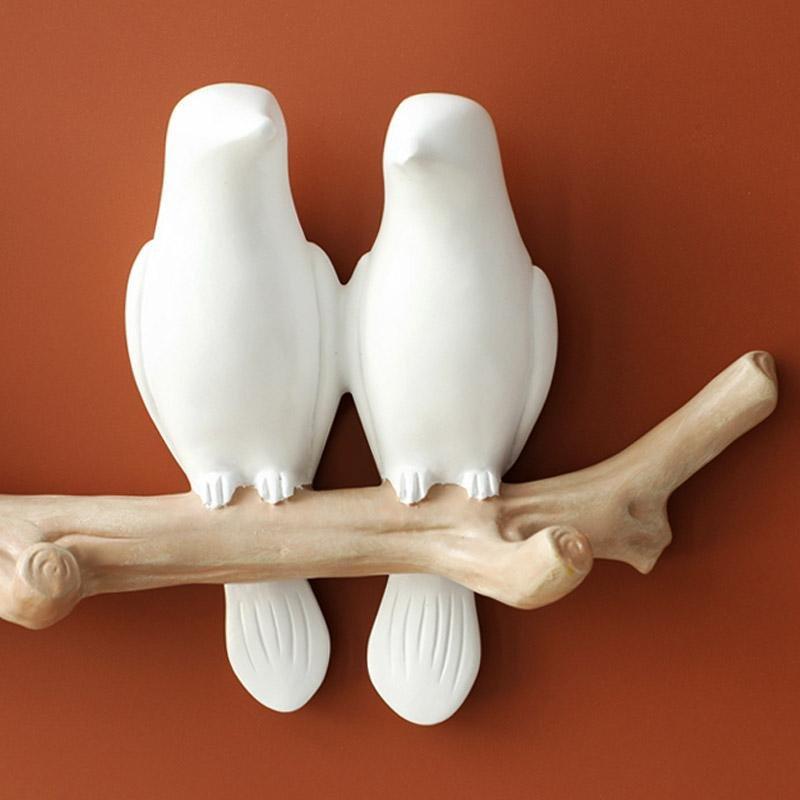 Decoratieve Vogels Wandhaak met Speelse Kapstokfunctie