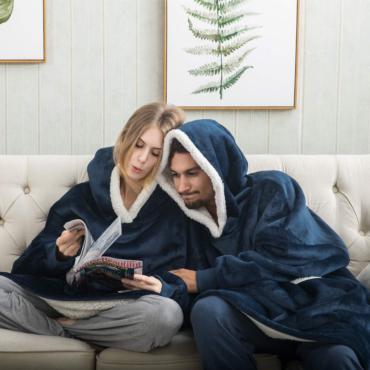 Dekenhoodie met Oversized Pasvorm, Capuchon en Kangoeroezak