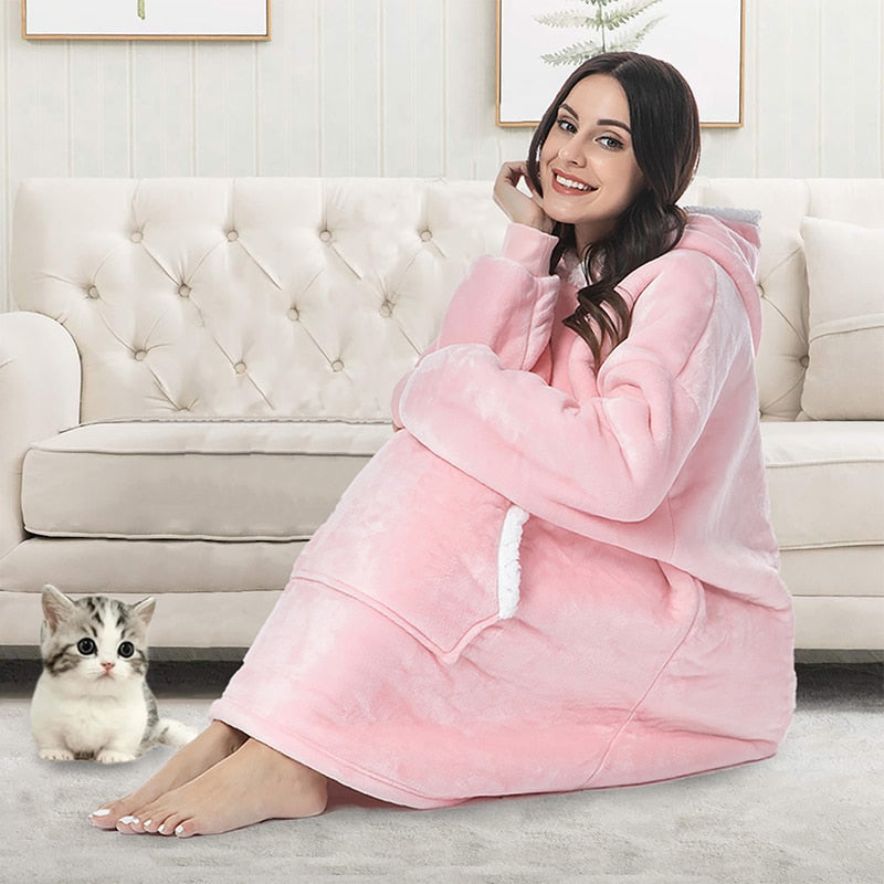 Dekenhoodie met Oversized Pasvorm, Capuchon en Kangoeroezak