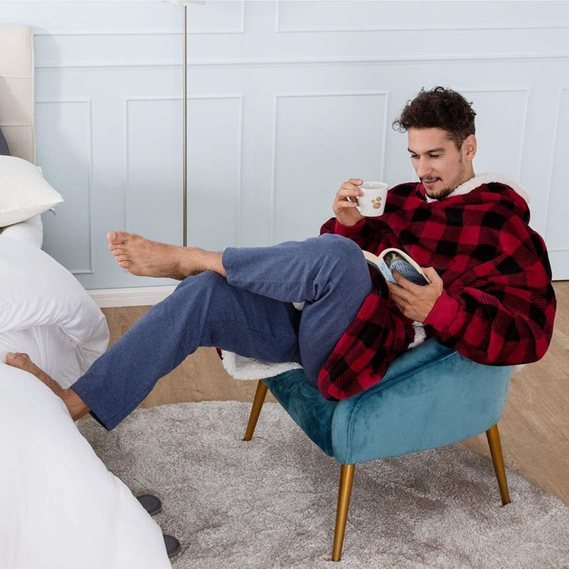 Dekenhoodie met Oversized Pasvorm, Capuchon en Kangoeroezak