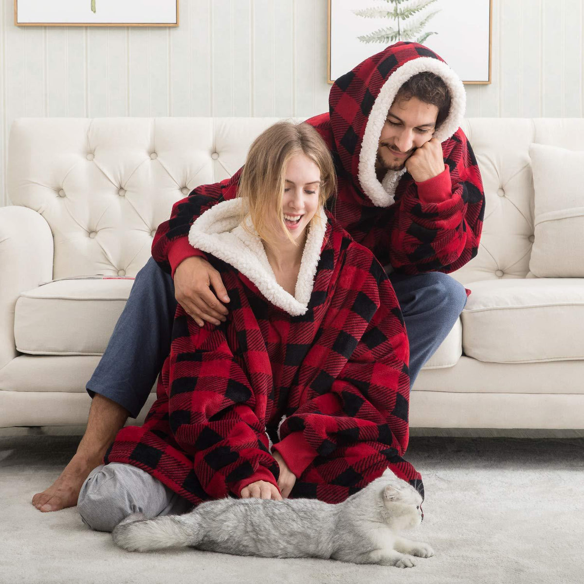 Dekenhoodie met Oversized Pasvorm, Capuchon en Kangoeroezak