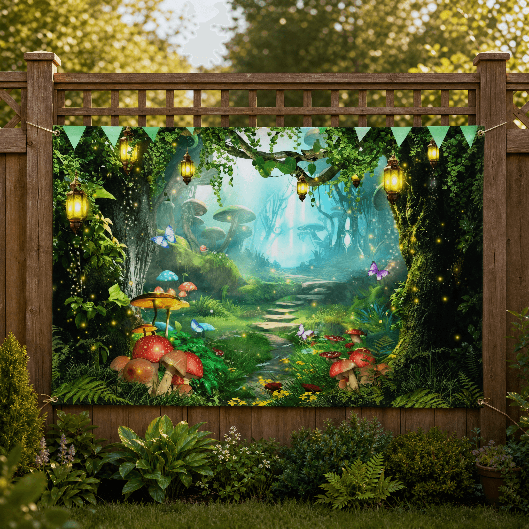 Tuinbanner Polyester Weerbestendig Groenprint Decoratief Ontwerp