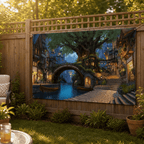 Tuinbanner Polyester Weerbestendig Groenprint Decoratief Ontwerp