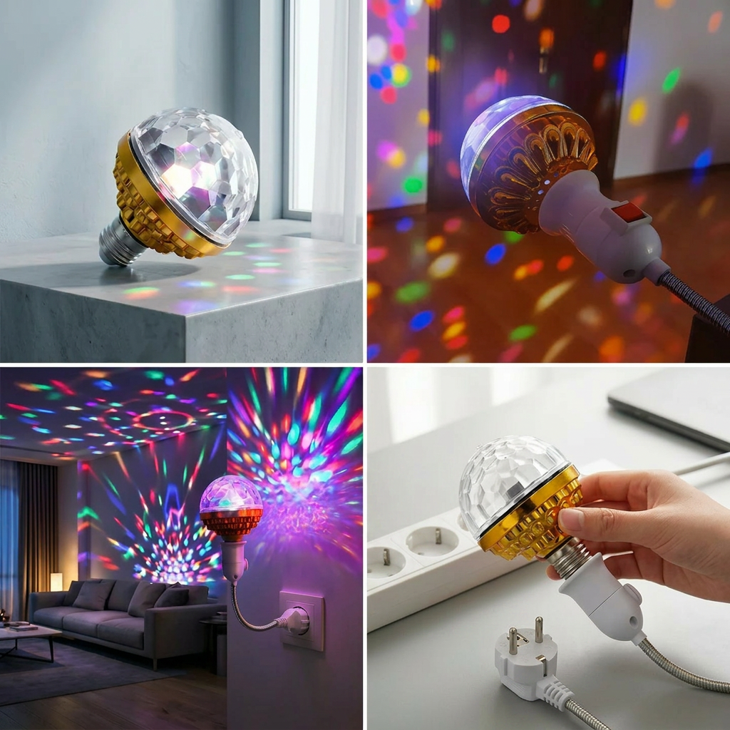 Verstelbare Disco Lamp Met RGB LED Effecten Voor Feestelijke Verlichting