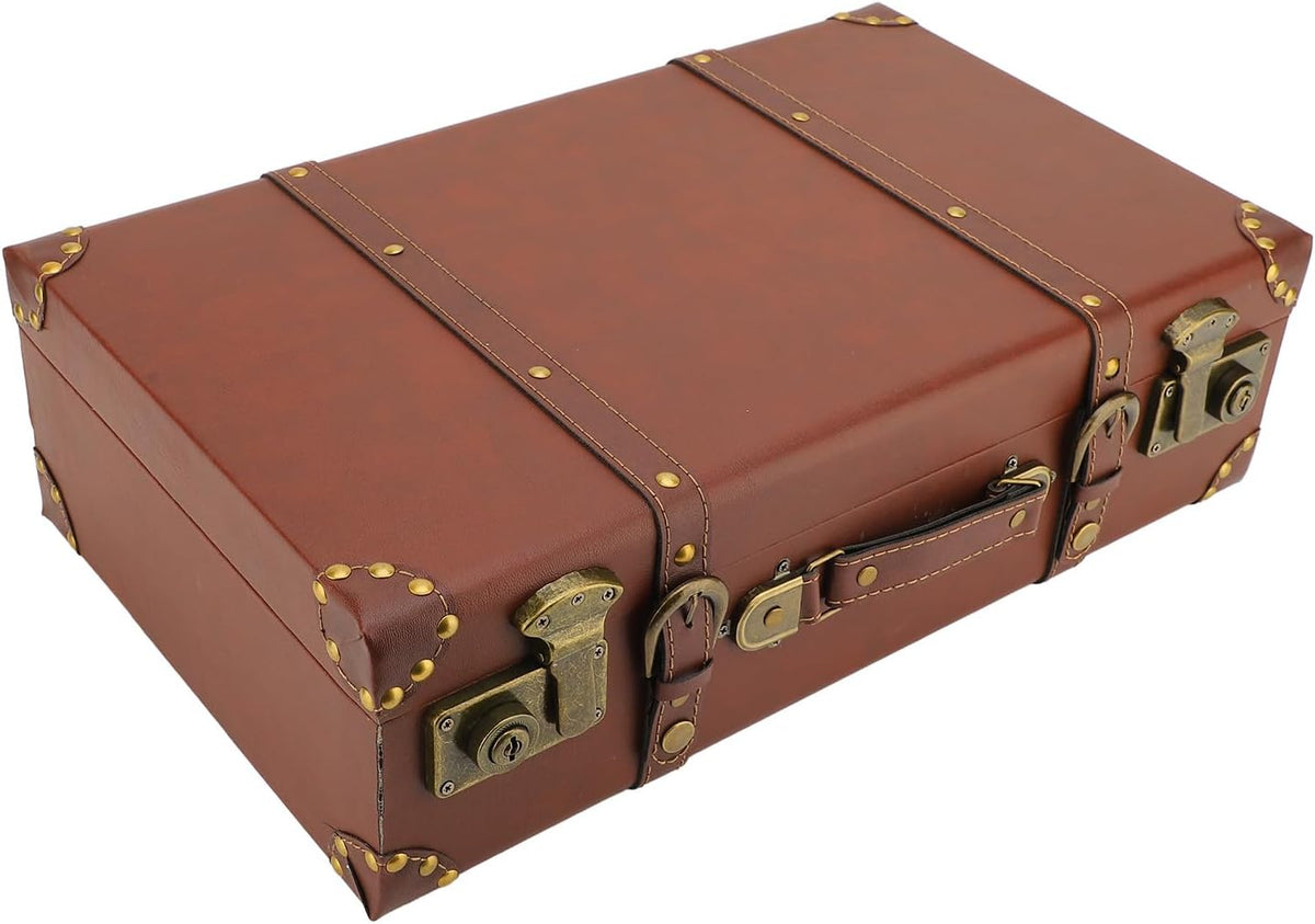 Koffer Vintage Klein met PU en Verstevigde Retro Structuur