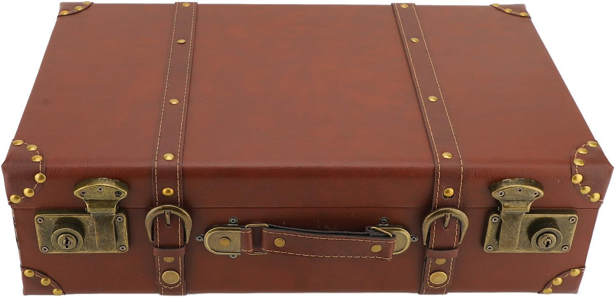 Koffer Vintage Klein met PU en Verstevigde Retro Structuur