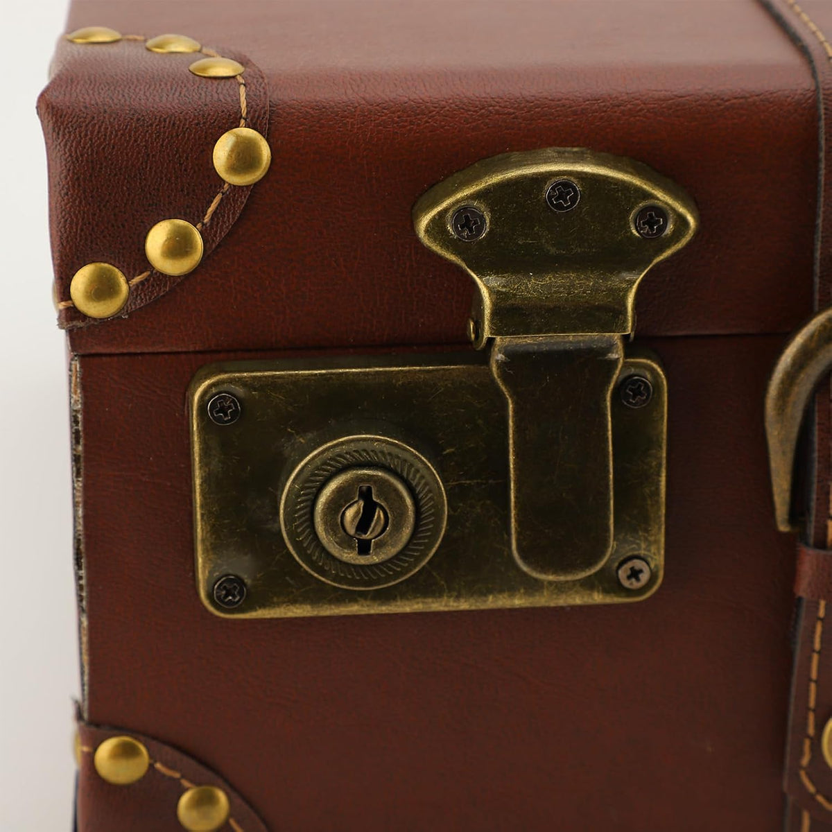 Koffer Vintage Klein met PU en Verstevigde Retro Structuur