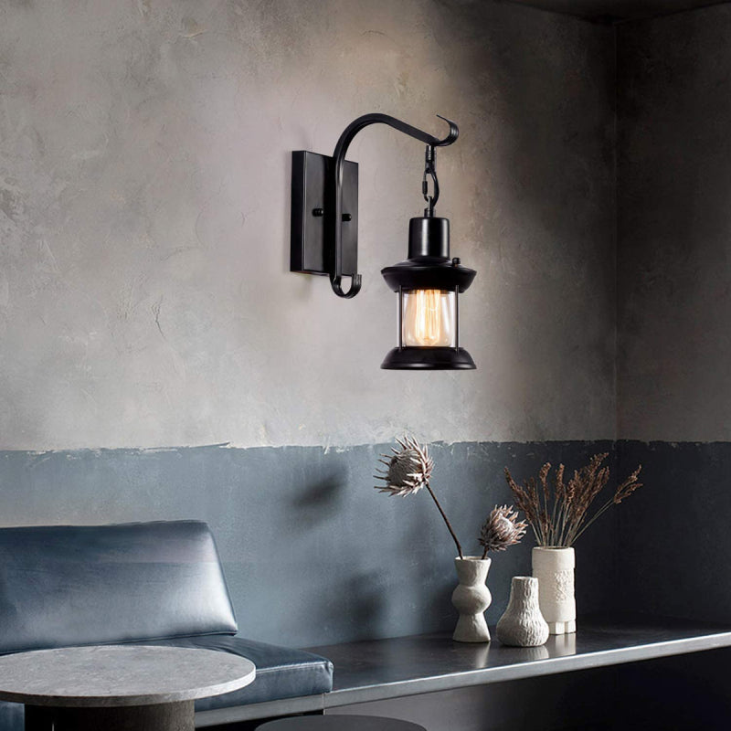 Industriële Retro Wandlamp Met Hangende Lantaarnkap