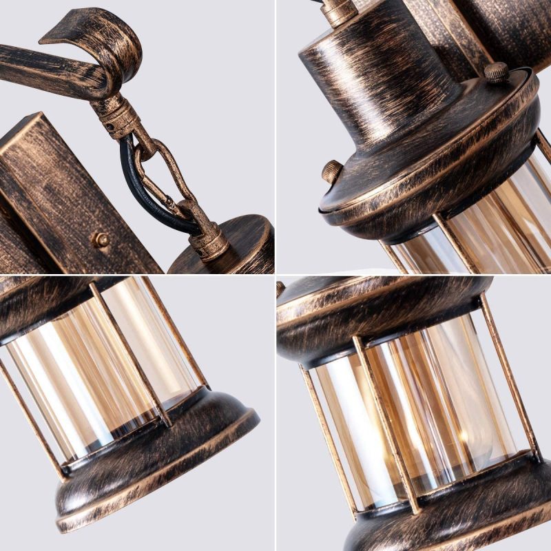 Industriële Retro Wandlamp Met Hangende Lantaarnkap