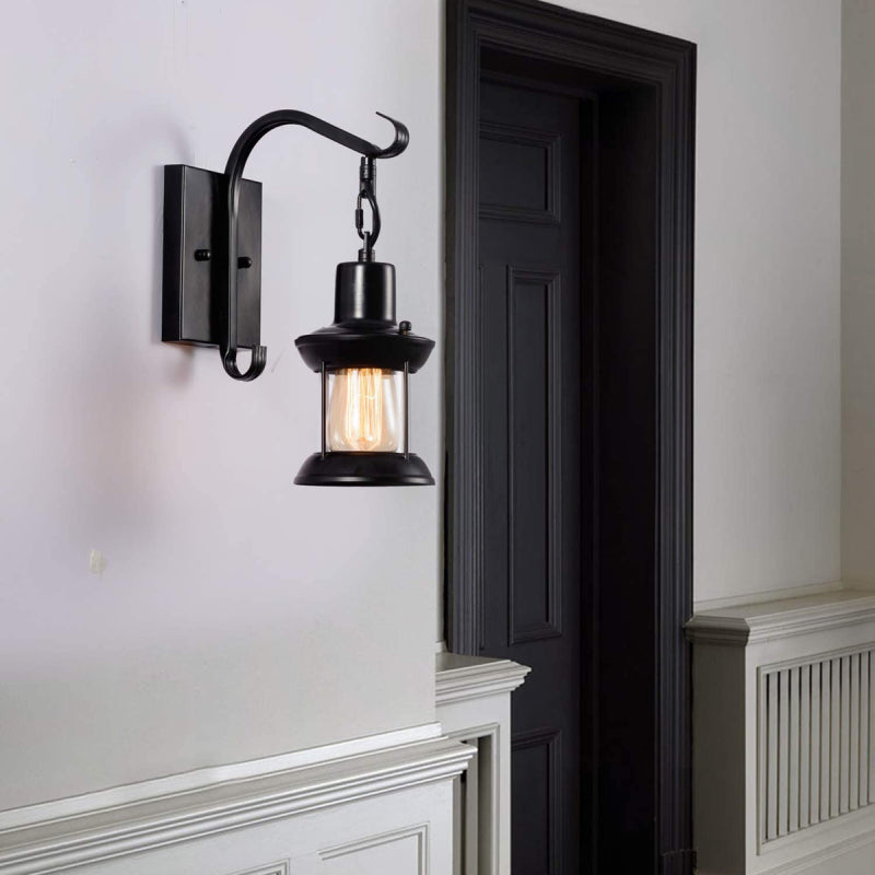 Industriële Retro Wandlamp Met Hangende Lantaarnkap