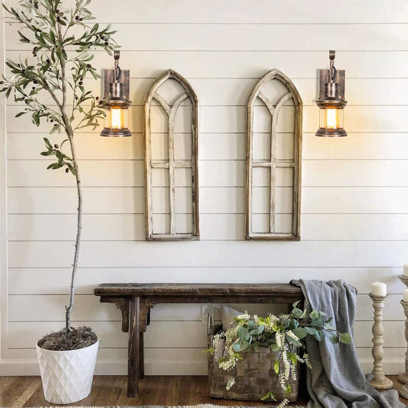 Industriële Retro Wandlamp Met Hangende Lantaarnkap